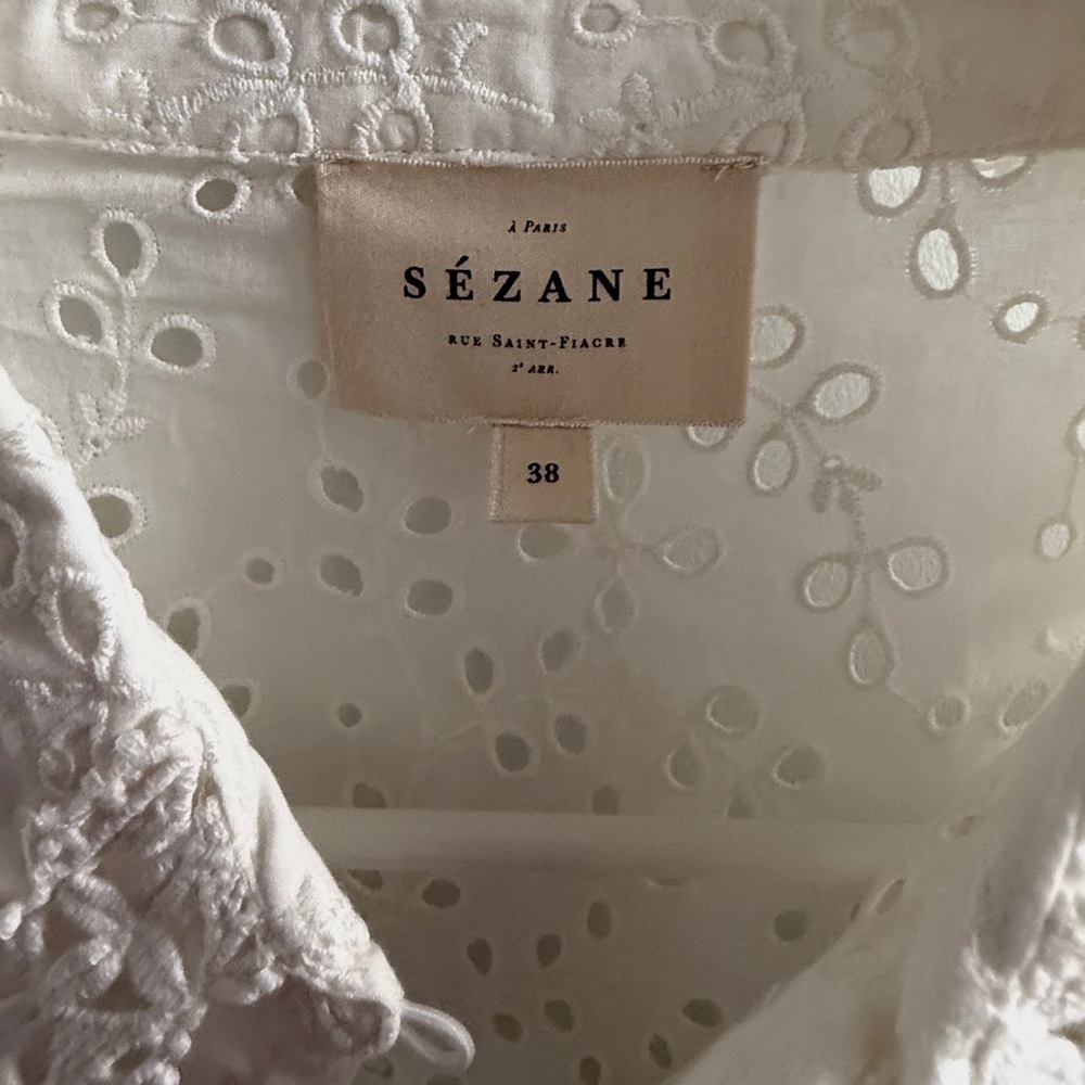 Sezane White Eyelet Blouse - Picture 6 of 10